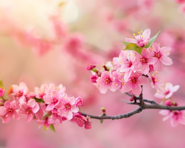 Beautiful pink cherry blossoms in springtime