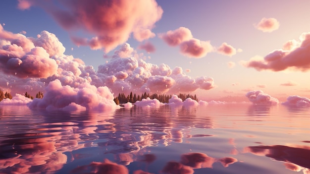 Beautiful pink clouds on the sky