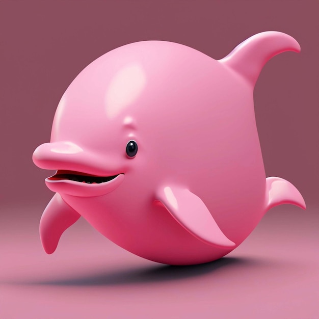 A beautiful pink dolphin with pink angel wings generative AI