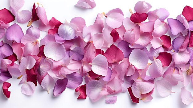 Beautiful pink flower petals white background