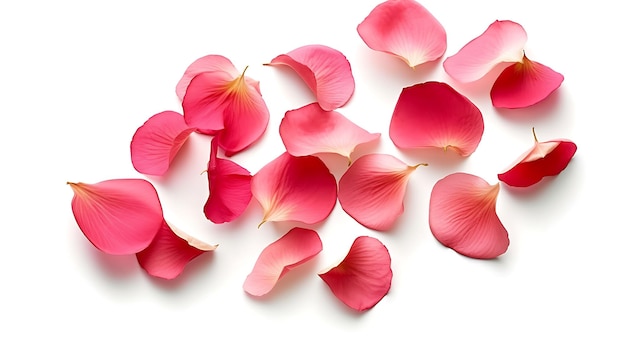 Beautiful pink flower petals white background