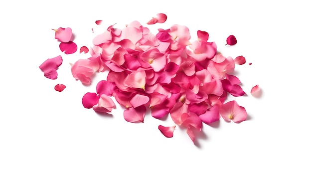 Beautiful pink flower petals white background