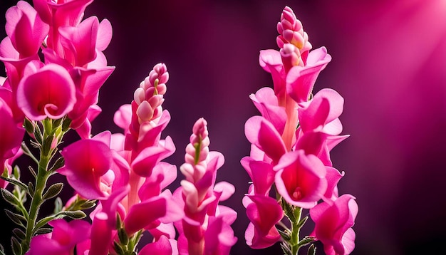 Beautiful pink flowers bloom snapdragon