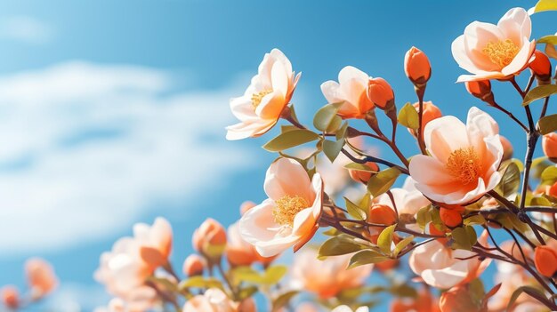 Beautiful pink peach tree blossoms