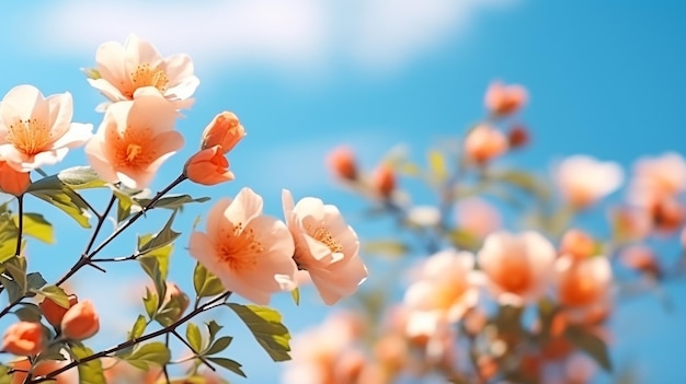 Beautiful pink peach tree blossoms