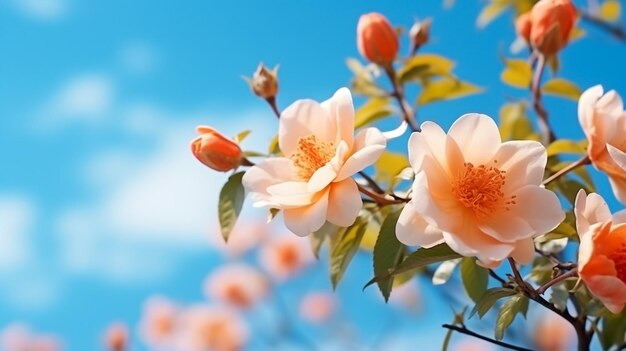 Beautiful pink peach tree blossoms