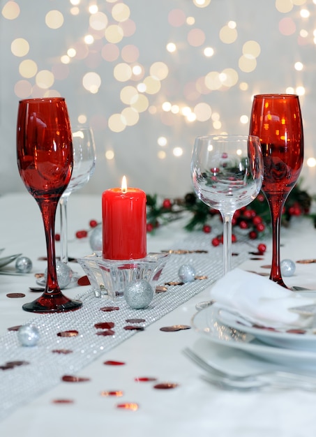 Beautiful place setting for Christmas or New year