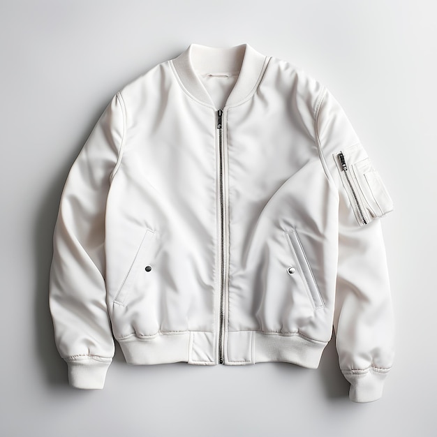 beautiful plain color bomber jacket in white background