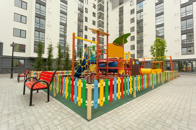 Beautiful playground in the residential building