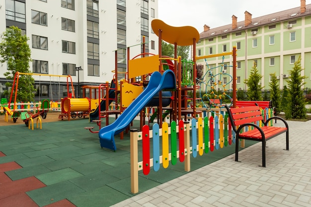 Beautiful playground in the residential building