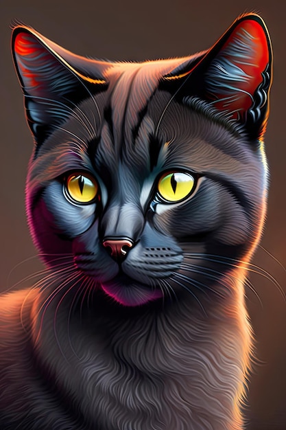 Beautiful portrait of a black cat