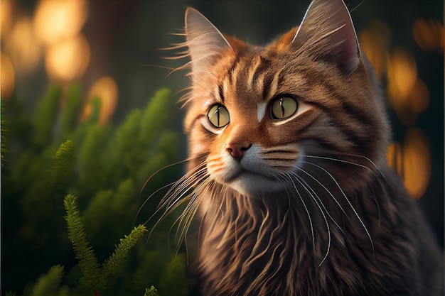 Beautiful portrait of cat Generative Ai