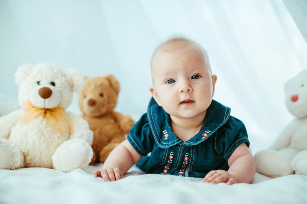 Beautiful portrait of Incredible and charming small baby