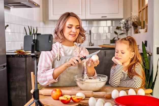 Beautiful portrait of mother and daughter spending time together