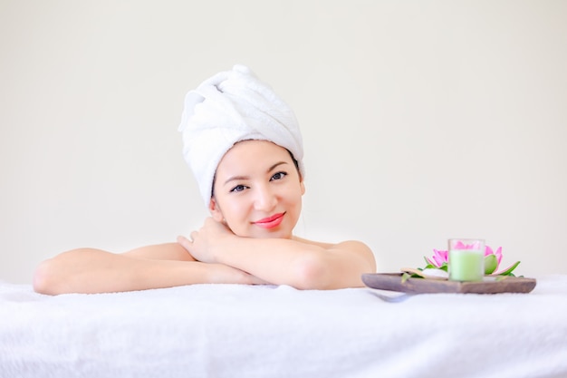 Beautiful portrait spa woman posing youth and Skin Care Concept