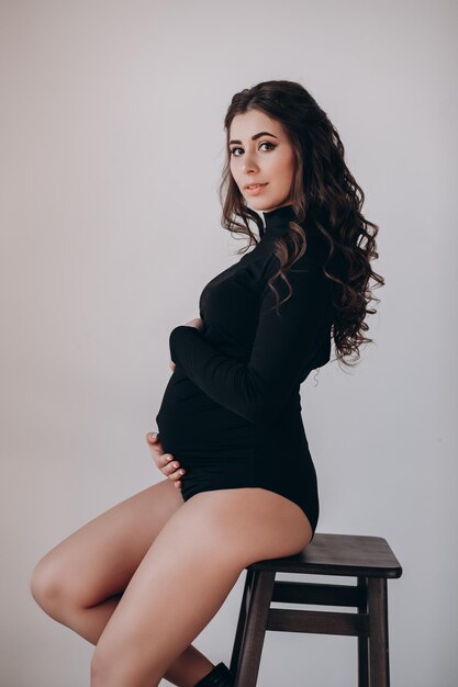 beautiful Portrait of young pregnant woman