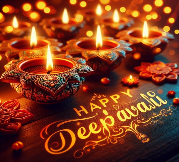 Photo a beautiful poster design is for happy deepavali or happy diwali