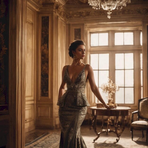 Photo beautiful princess in a luxurious room