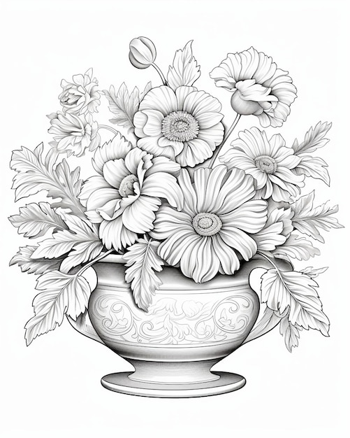 Beautiful Printable Flower Coloring Pages