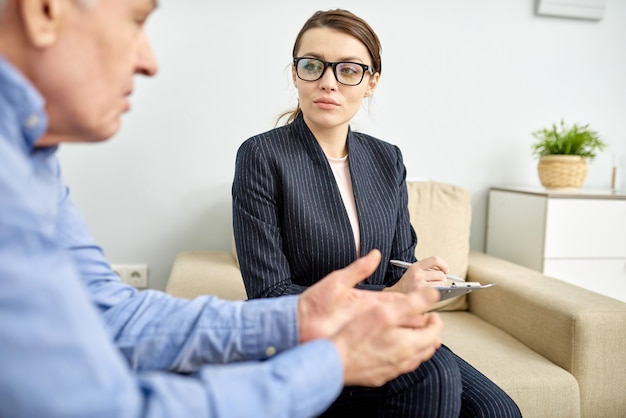 Beautiful Psychiatrist Consulting Patient