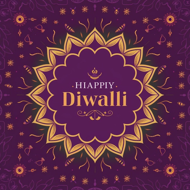 Photo beautiful purple diwali greeting card