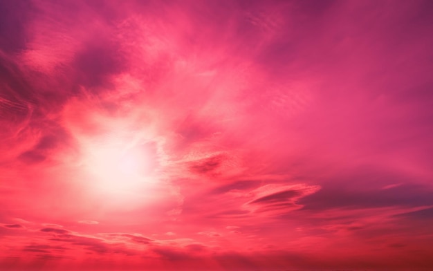 Beautiful purple pink magenta cloudy sky at sunset Sky texture abstract nature background