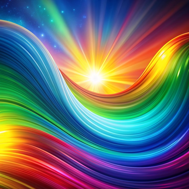 Beautiful Rainbow dynamic wave abstract background High quality best for web usage like banners