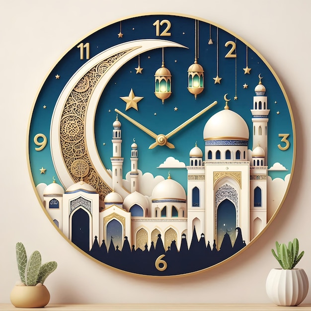 Beautiful Ramadan themed Wall Clock