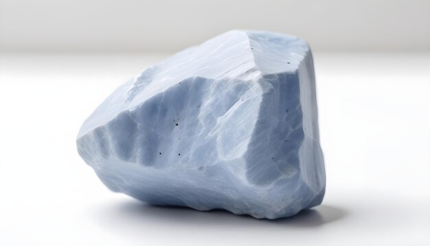 Photo beautiful raw angelite stone white background