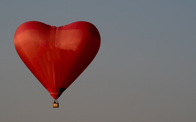 Beautiful red air balloon on the sky