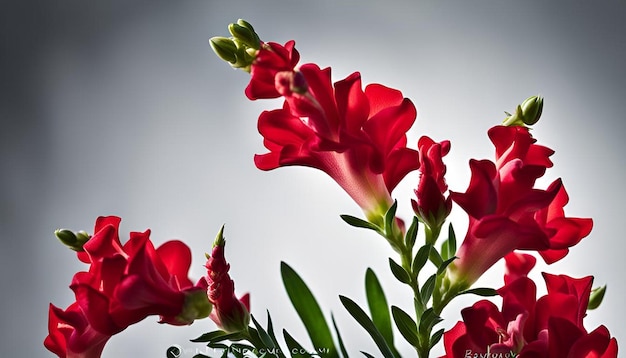 Beautiful red flowers bloom snapdragon