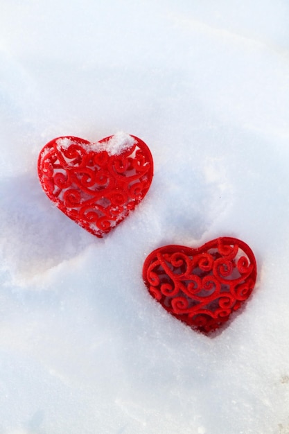 beautiful red hearts on a white background