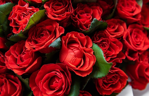 Beautiful red roses bouquet