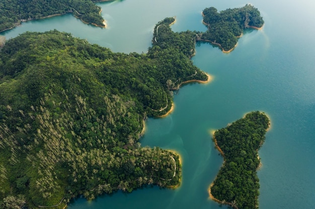 Beautiful reservoir from top