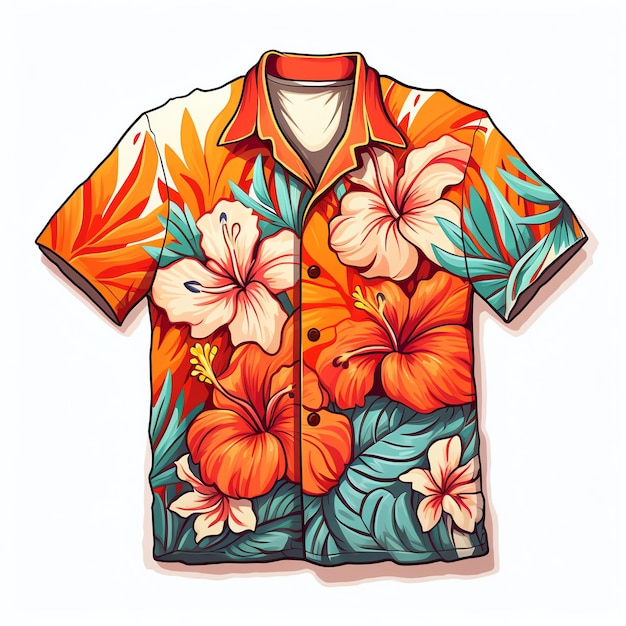 beautiful retro Hawaiian shirt clipart illustration