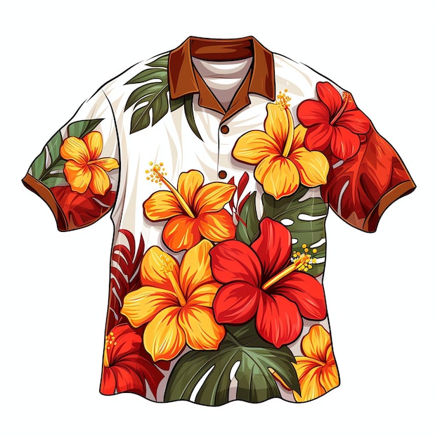 beautiful retro Hawaiian shirt clipart illustration