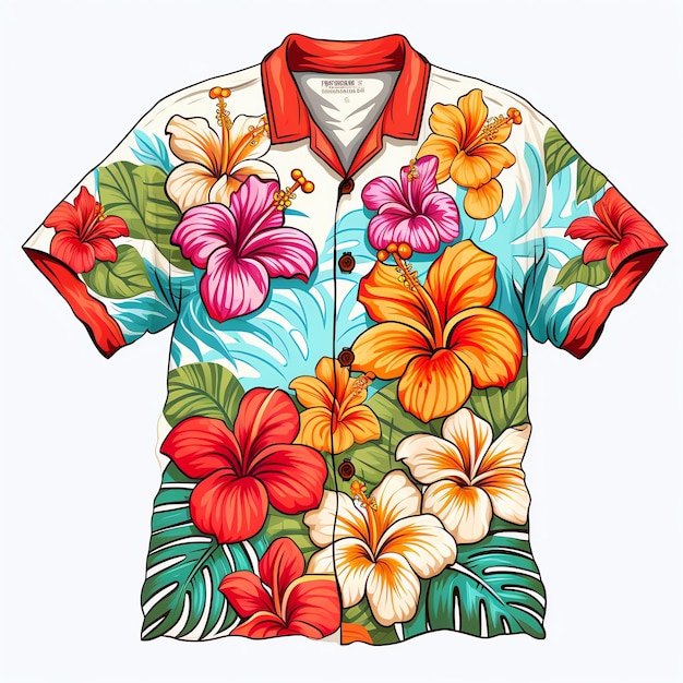 beautiful retro Hawaiian shirt clipart illustration