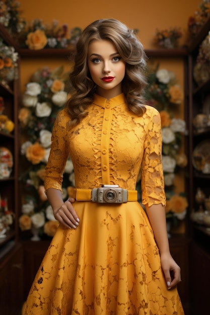 Beautiful retro style girl