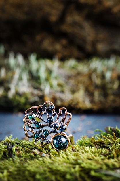 Beautiful ring with nature ornament