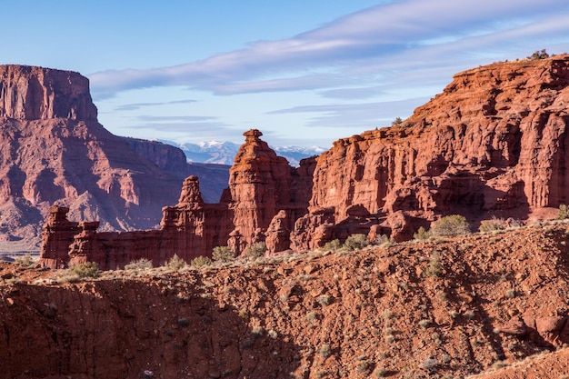 Beautiful rock formations in Castle Valley. Moab, Utah, United States.