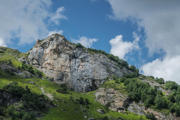 Beautiful rocks of mountain range AbishiraAkhuba tourist resort of Arkhyz