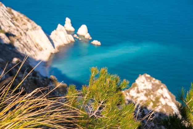 Beautiful rocky coast in Mediterranean sea seen from above