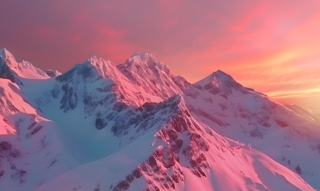 Beautiful rocky mountains with snow