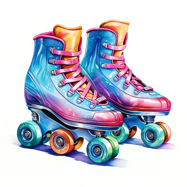 beautiful Roller skates clipart illustration