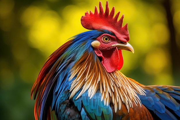 Beautiful rooster in nature