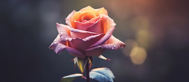 Beautiful rose flower in nature AI generated image