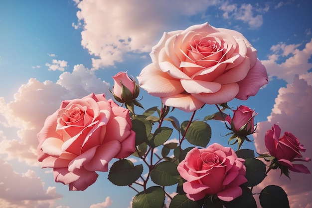 Beautiful rose with sky background