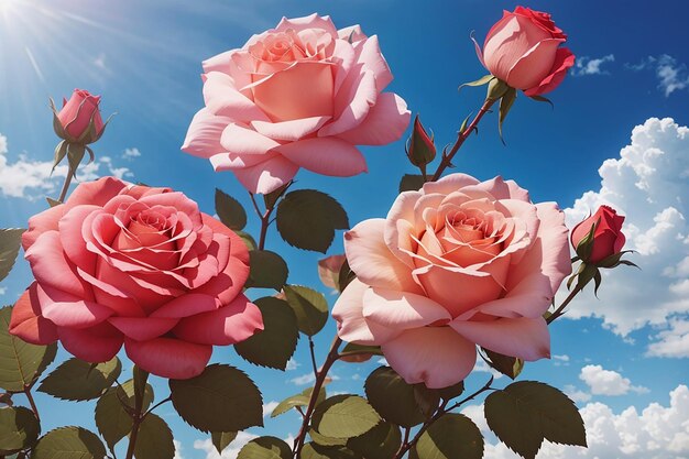 Beautiful rose with sky background