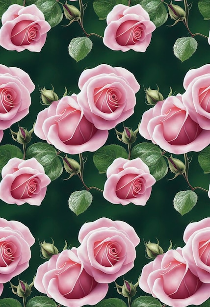 Beautiful roses seamless background Romantic flowers luxury repeating backdrop