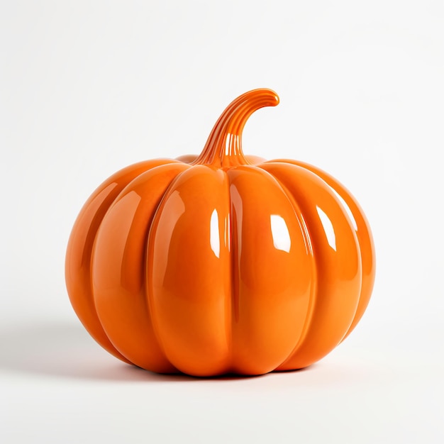 Beautiful Rustic Orange Fall and Autumn Objects on Isolated White Background